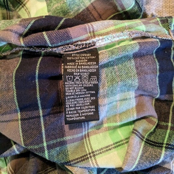 Canada Weathergear, Women's Button-Down, 2 Pockets, Plaid, Green/Black, Size XL - Picture 6 of 8